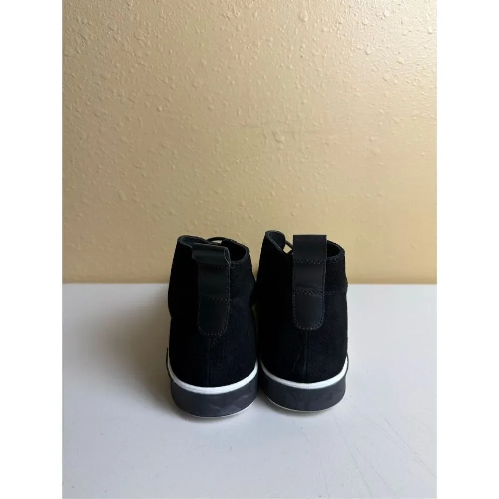 STRAUSS + RAMM Men’s Chukka High Top Perforated Suede Leather 12 M Black